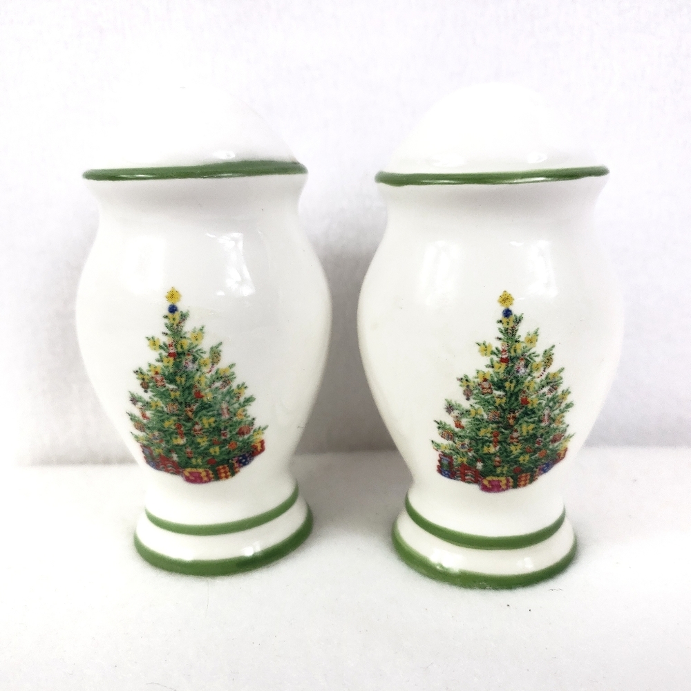 Christopher Radko Holiday Celebrations Christmas Tree Salt Pepper Shakers